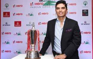 Ajeetesh Sandhu with the trophy
