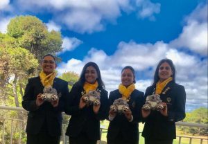 Jahanvi Bakshi, Anika Varma, Hitaashee Bakshi and Manju Jhakar (Team Manager)