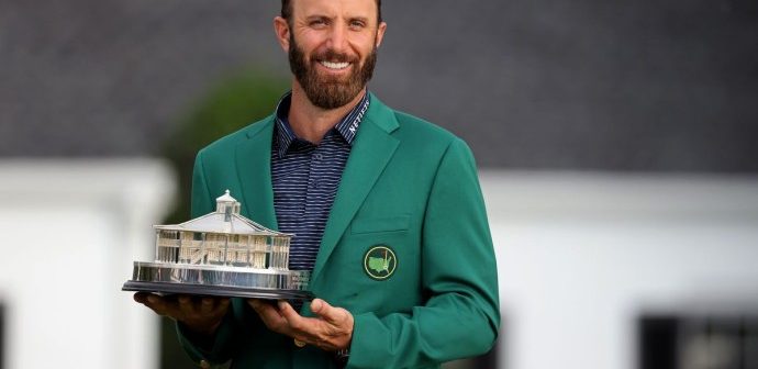 Dustin Johnson with The Masters Trophy Image: The Ringer