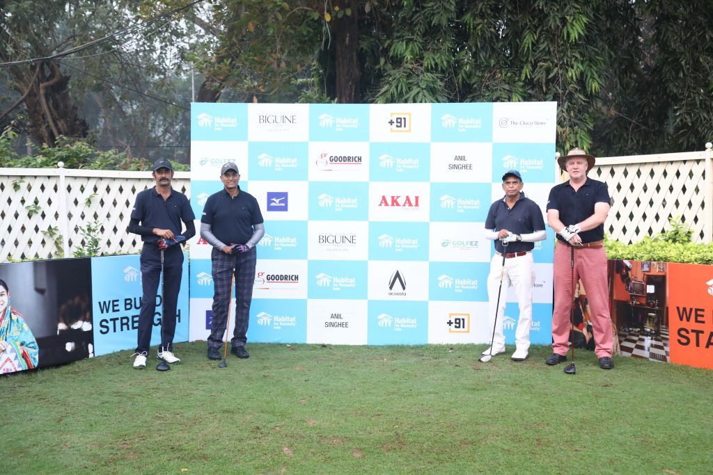  Rajeev Menon, Sampat Kumar, John Wilcox and Richard Falcao preparing to tee off Habitat India Charity Golf Tournament