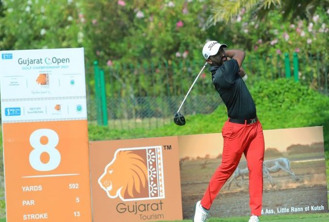 Chikkarangappa at the final round of Gujarat Open Golf 2021