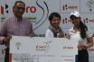 Seher Atwal (R) receiving her winning cheque from Mr. Andrew Pinto Chairman Tournaments-PCGC and Mrs. Padmaja Shirke, Lady Captain PCGC