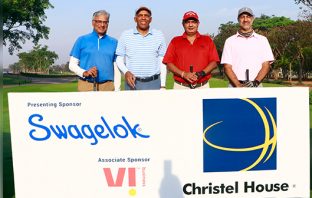 Ramesh Radhakrishnan, Suresh Sud, Vikram Vohra & Kanwaljit Singh at the Christel House Charity Golf event
