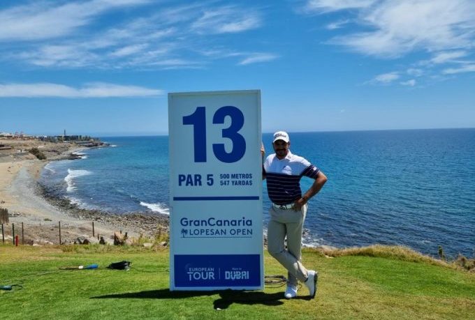 Gaganjeet Bhullar during the practice round at LAs Palmas in Spain