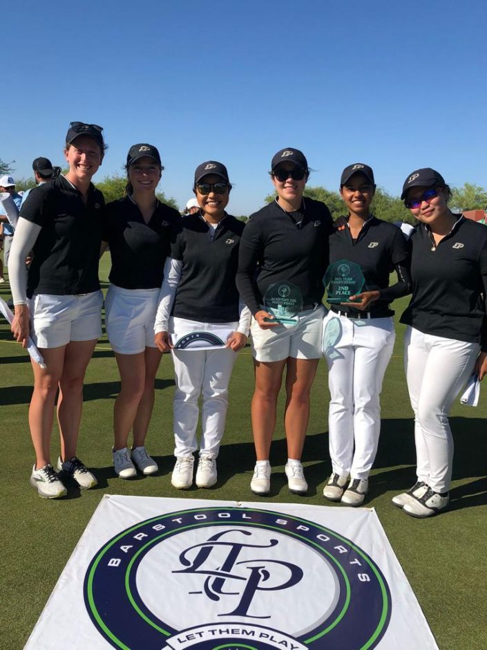 Sifat Sagoo (2nd from right) with her Purdue teammates