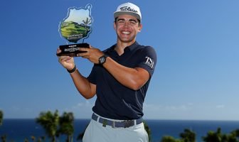 Garrick Higgo with Lopesan Open Trophy | Photo: Golf Channel