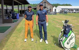 Diksha Dagar with major winner Henrik Stenson