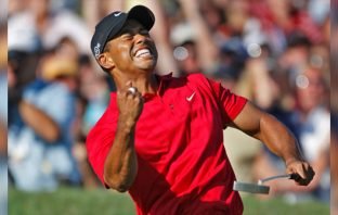 Tiger Woods after winning the 2008 U.S. Open