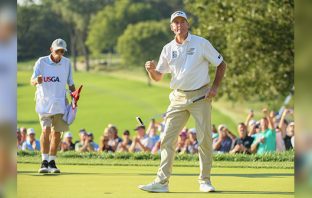 Jim Furyk & his caddie "Fluff"