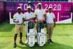 Team India - Chikkarangappa S. (Anirban's Caddie), Anirban Lahiri, Udayan Mane & Rupesh Pardesi (Mane's caddie)