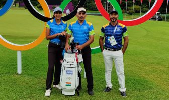 Diksha Dagar, Col. Narinder Dagar & Sundeep Verma (coach) at the venue