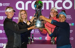 The winning team, Jessica Korda, Alex O'Laughlin, Karolin Lamert and Lina Boqvist
