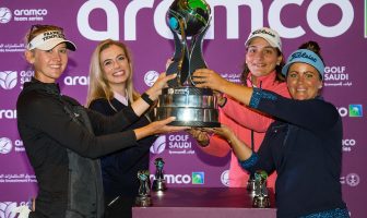 The winning team, Jessica Korda, Alex O'Laughlin, Karolin Lamert and Lina Boqvist