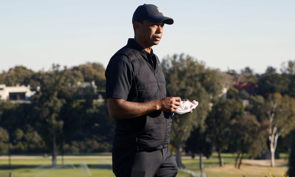 Tiger Woods at the 2021 Genesis Invitational at Riviera Country Club in Feburary. Photo by Ryan Kang/Associated Press