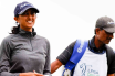 Aditi Ashok with her father on the bag at Drive On Championship