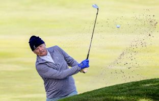 Bill Murray in action at AT&T Pebble Beach Pro-Am